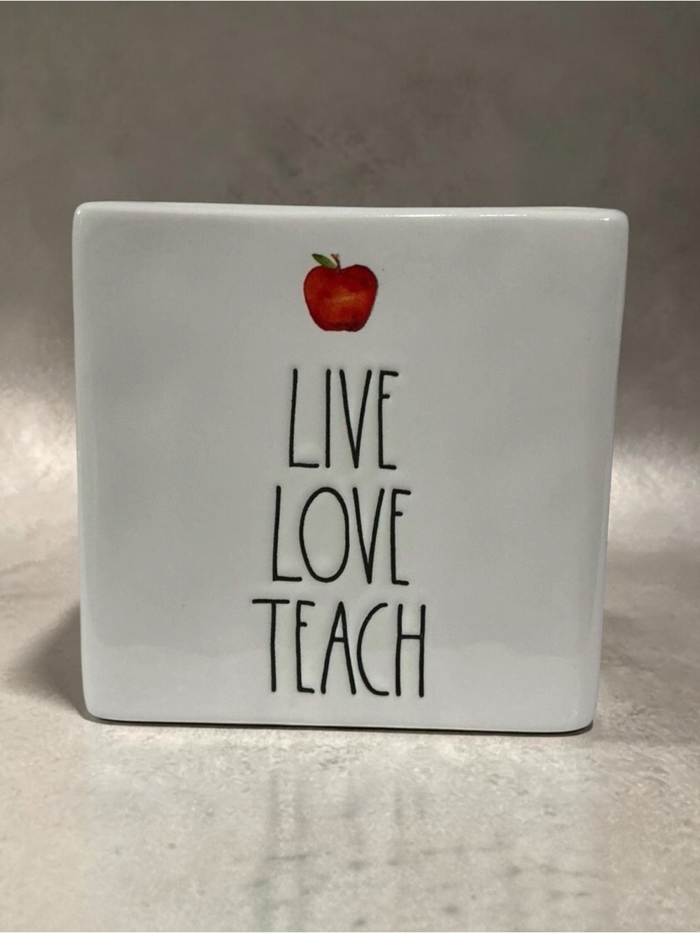 Rae Dunn Artisan Collection by Magenta Ceramic Live Love Teach Desktop Caddy